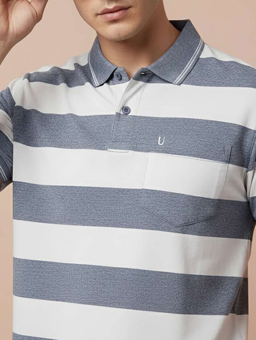 men striped short sleeve regular fit polo t-shirt - 22306515 -  Standard Image - 4
