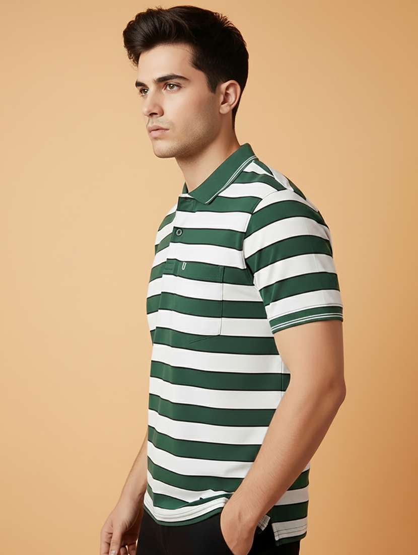 men striped short sleeve regular fit polo t-shirt - 22306518 -  Standard Image - 1