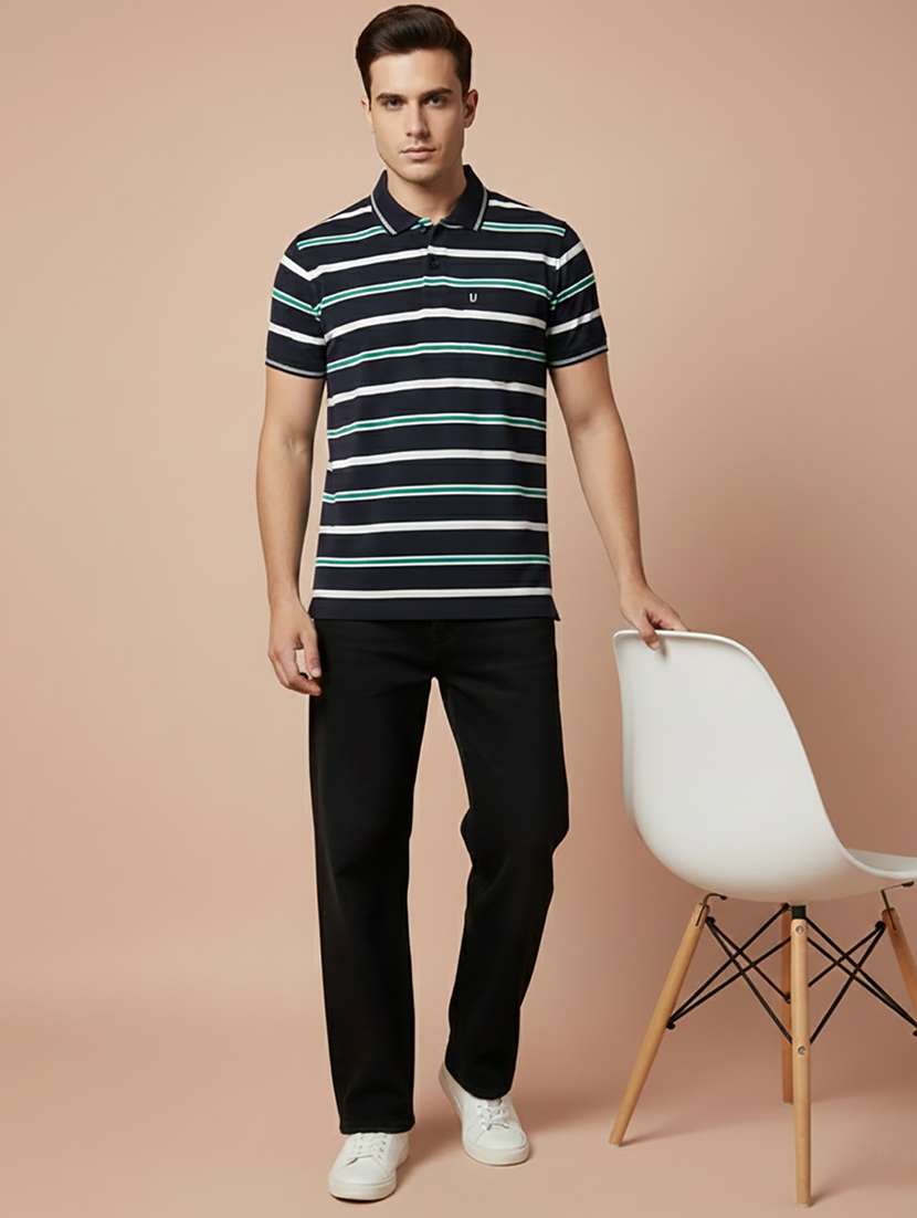 men striped short sleeve regular fit polo t-shirt - 22306519 -  Standard Image - 4