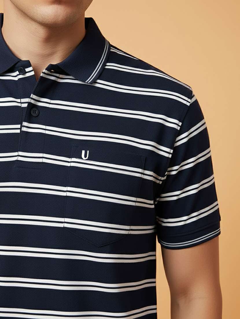 men striped short sleeve regular fit polo t-shirt - 22306523 -  Standard Image - 4