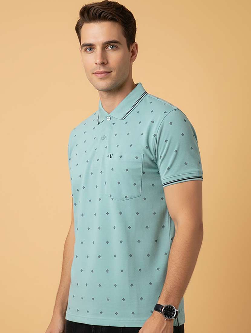 men printed short sleeve regular fit polo t-shirt - 22306526 -  Standard Image - 1