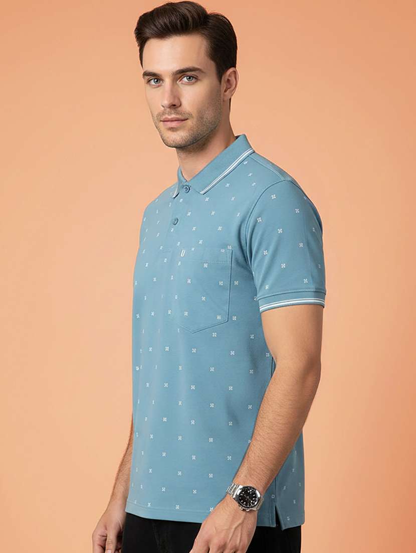 men printed short sleeve regular fit polo t-shirt - 22306527 -  Standard Image - 1