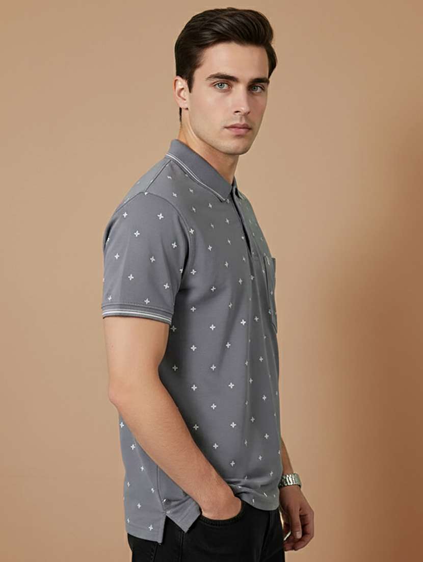 men printed short sleeve regular fit polo t-shirt - 22306528 -  Standard Image - 1