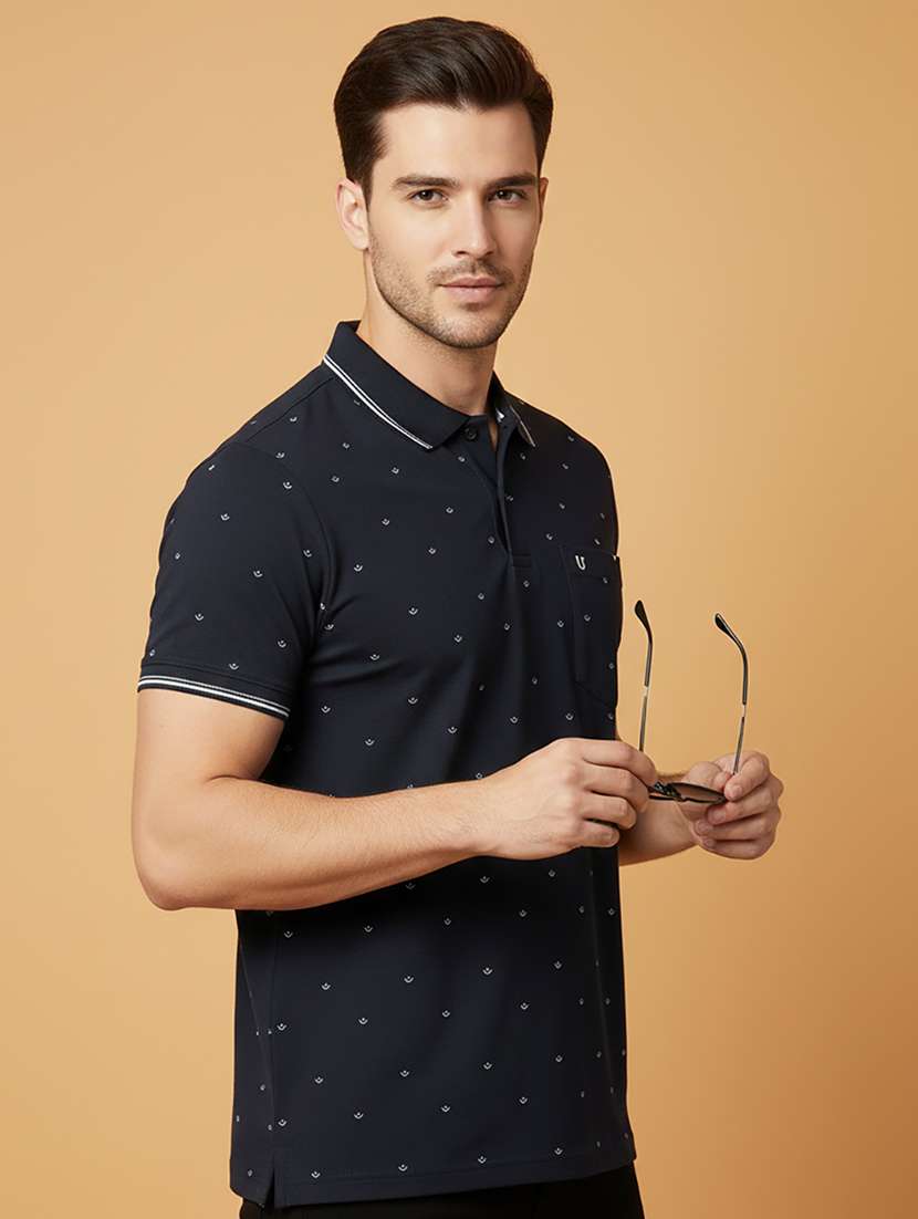 men printed short sleeve regular fit polo t-shirt - 22306529 -  Standard Image - 1