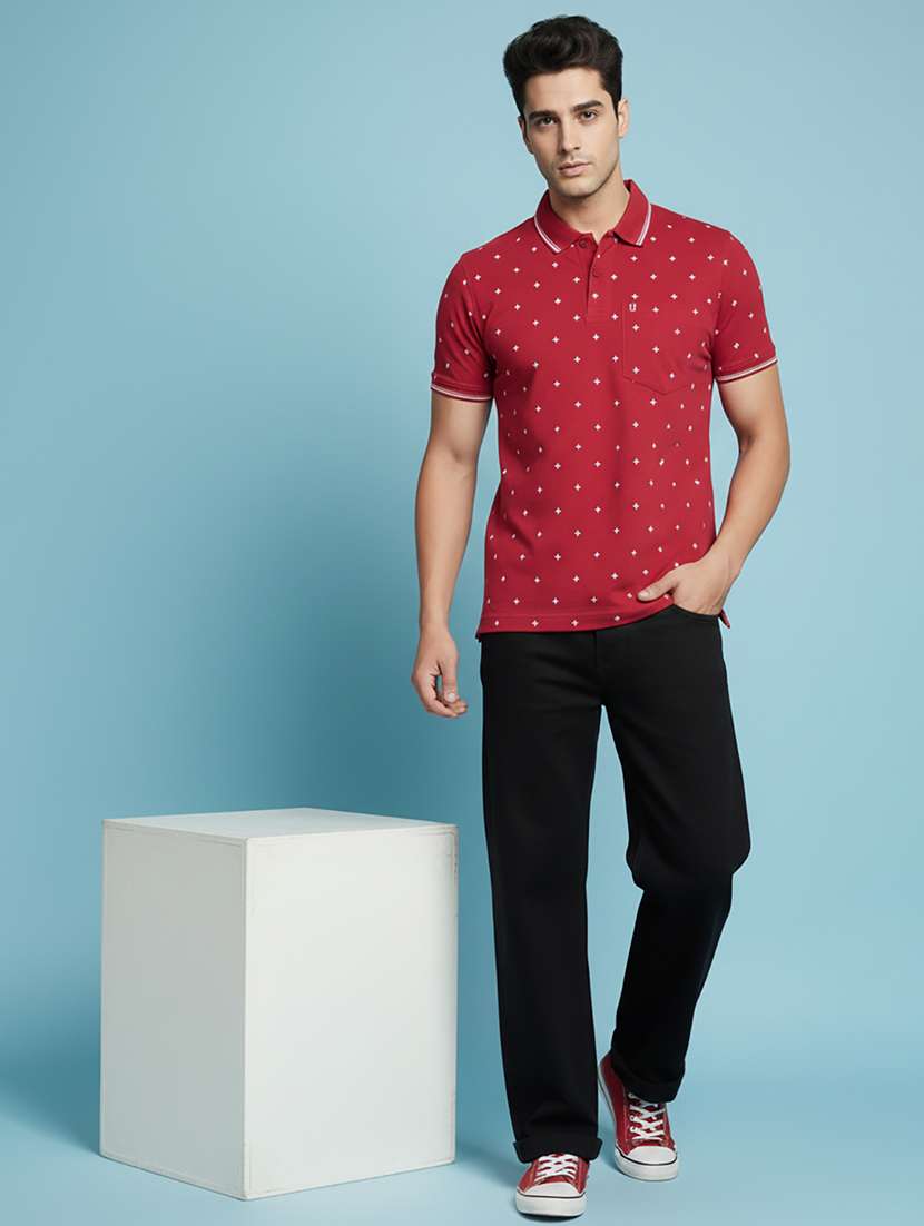 men printed short sleeve regular fit polo t-shirt - 22306531 -  Standard Image - 4