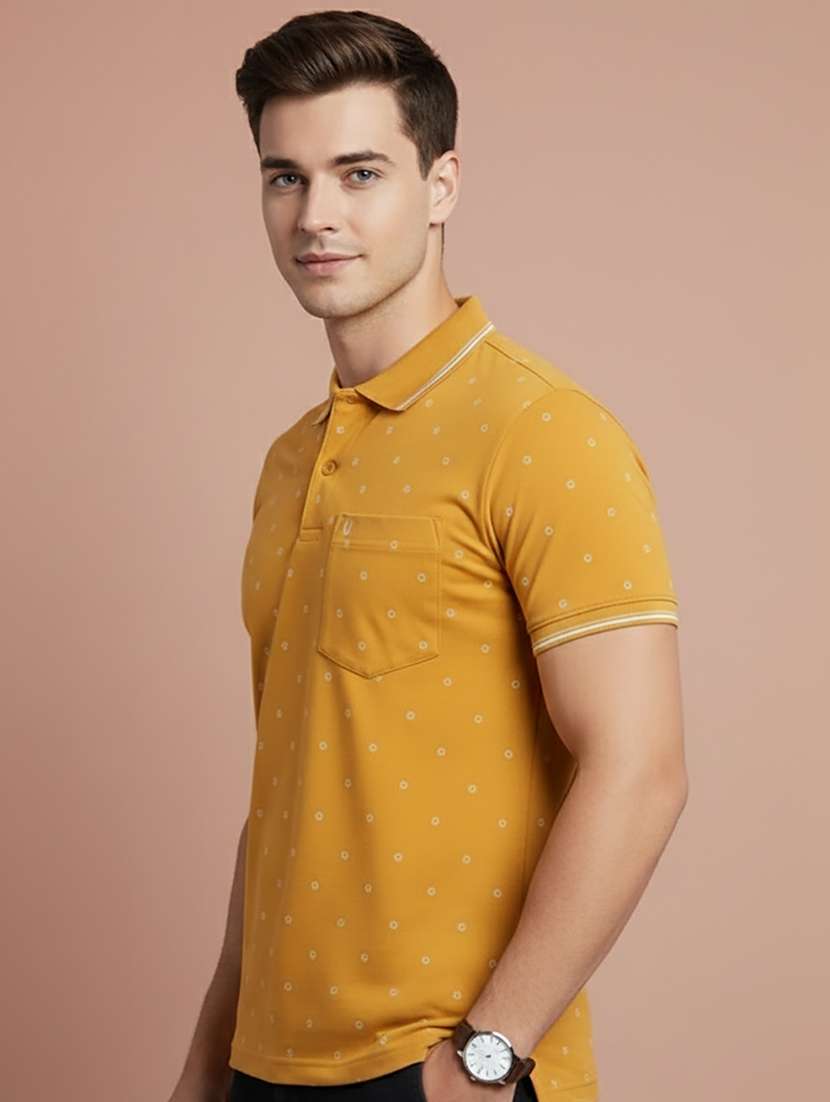 men printed short sleeve regular fit polo t-shirt - 22306533 -  Standard Image - 1