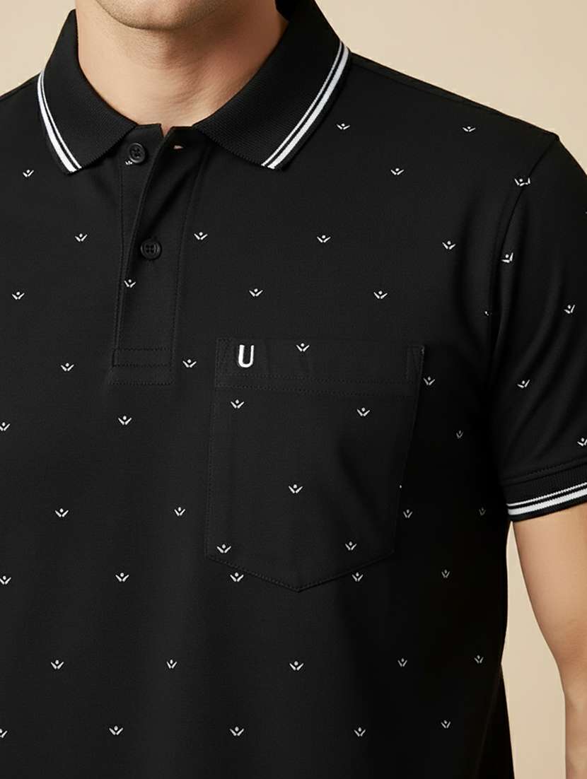 men printed short sleeve regular fit polo t-shirt - 22306539 -  Standard Image - 4