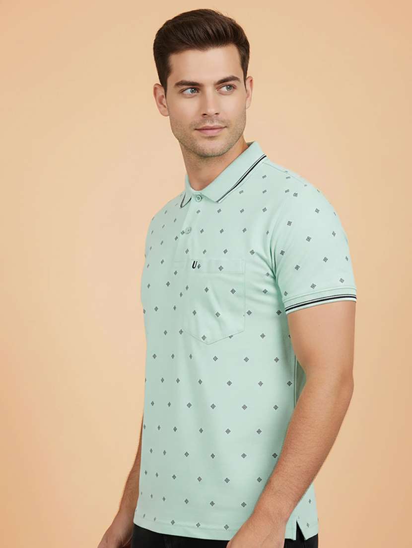 men printed short sleeve regular fit polo t-shirt - 22306540 -  Standard Image - 1