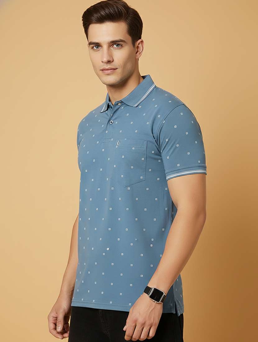 men printed short sleeve regular fit polo t-shirt - 22306541 -  Standard Image - 1