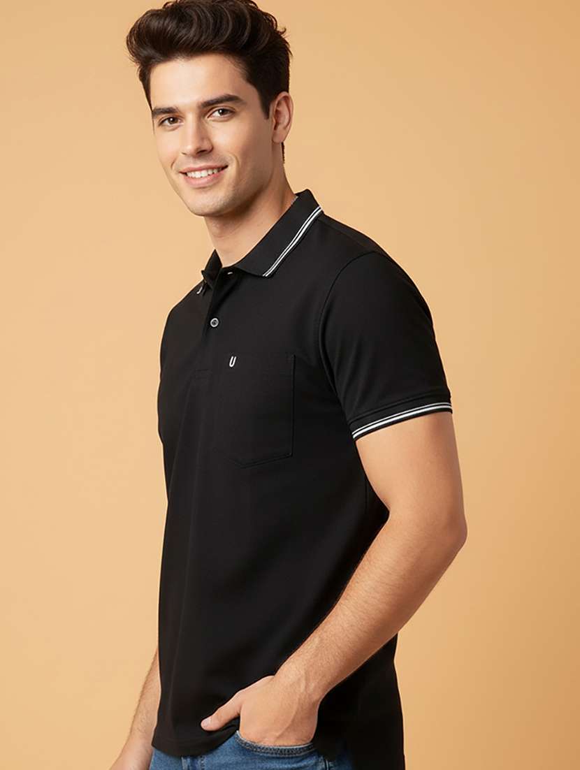 men solid short sleeve regular fit polo t-shirt - 22306546 -  Standard Image - 1