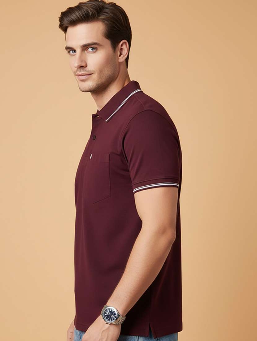 men solid short sleeve regular fit polo t-shirt - 22306548 -  Standard Image - 1