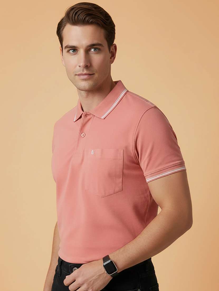 men solid short sleeve regular fit polo t-shirt - 22306551 -  Standard Image - 1