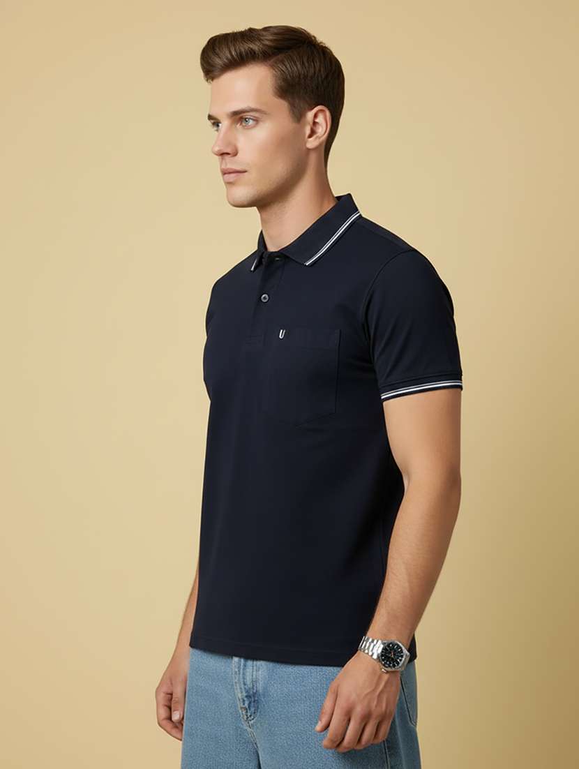 men solid short sleeve regular fit polo t-shirt - 22306554 -  Standard Image - 1