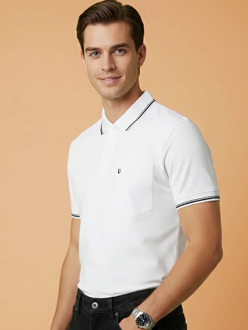 men solid short sleeve regular fit polo t-shirt - 22306555 -  Standard Image - 1