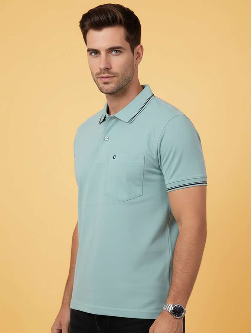 men solid short sleeve regular fit polo t-shirt - 22306556 -  Standard Image - 1