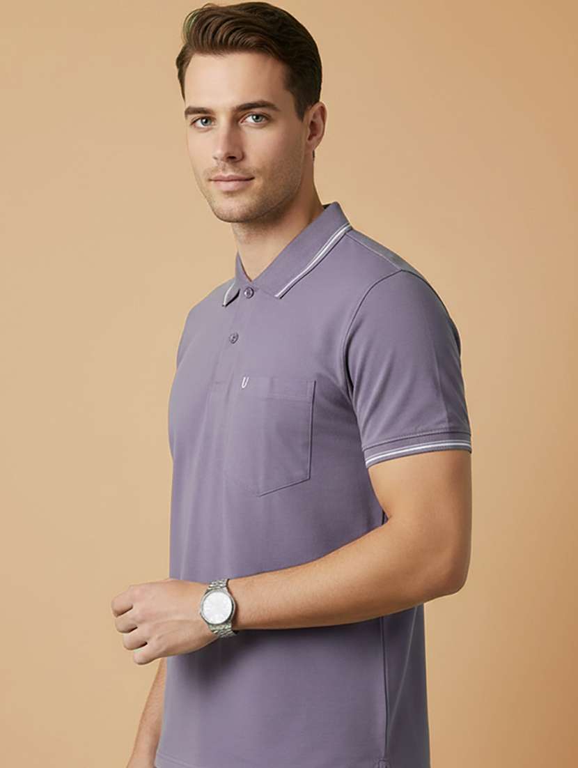 men solid short sleeve regular fit polo t-shirt - 22306557 -  Standard Image - 1