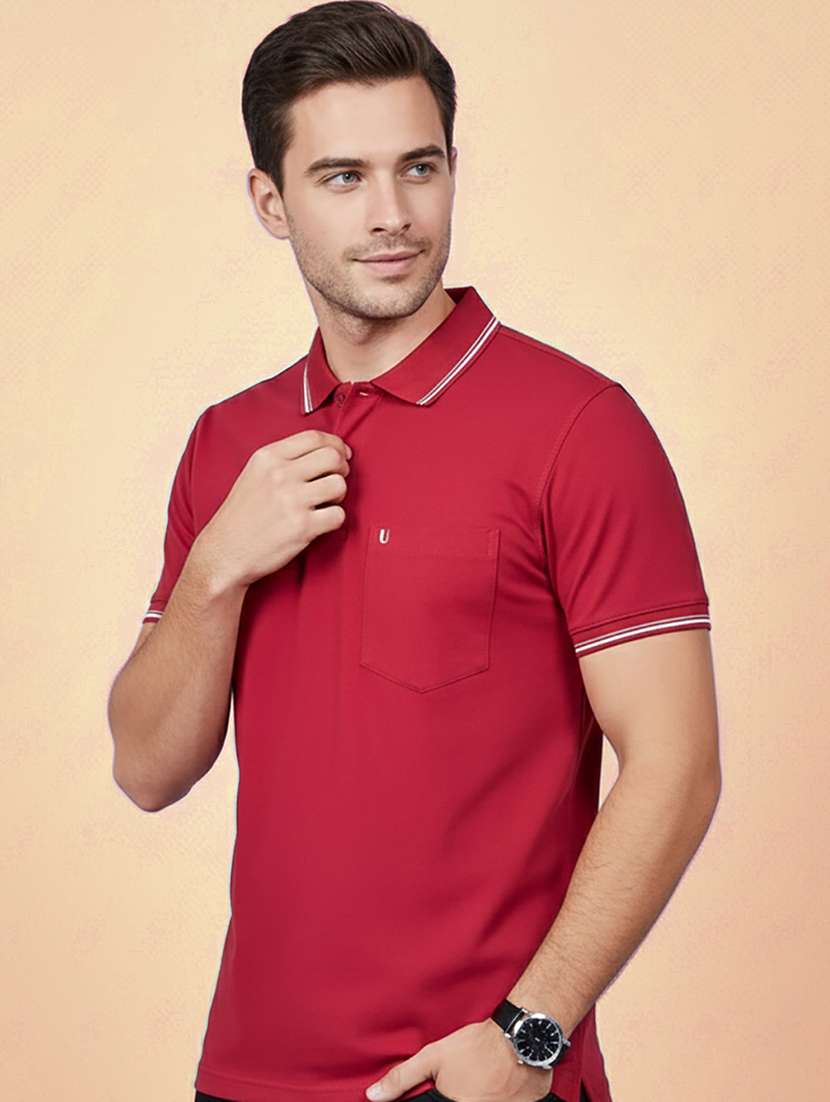 men solid short sleeve regular fit polo t-shirt - 22306559 -  Standard Image - 1