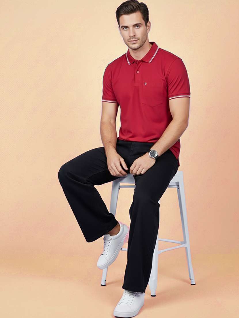 men solid short sleeve regular fit polo t-shirt - 22306559 -  Standard Image - 4
