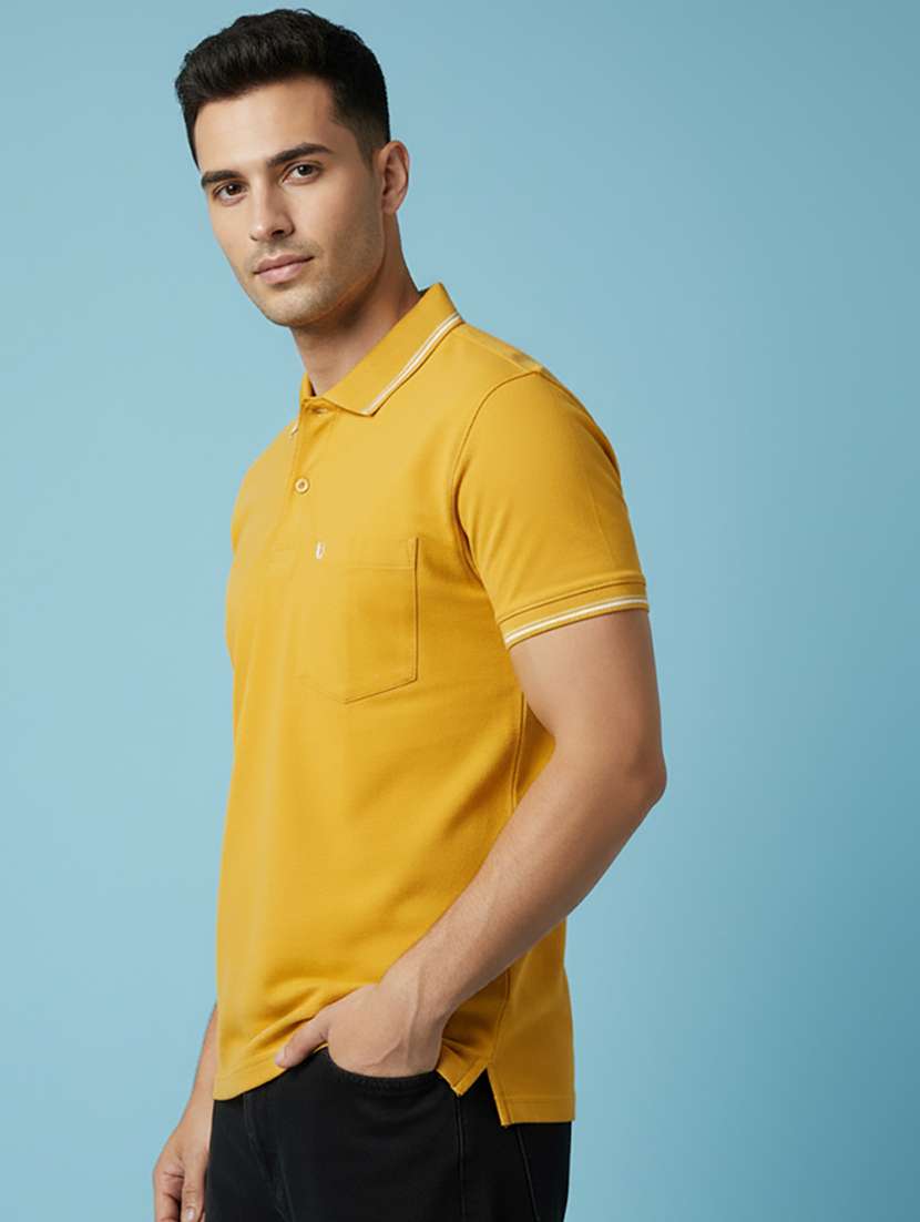men solid short sleeve regular fit polo t-shirt - 22306597 -  Standard Image - 1
