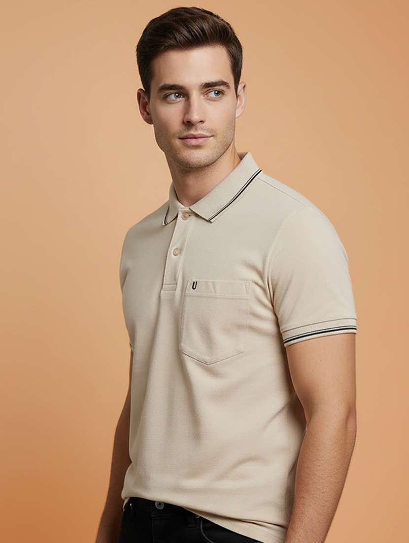 men solid short sleeve regular fit polo t-shirt - 22306606 -  Standard Image - 1