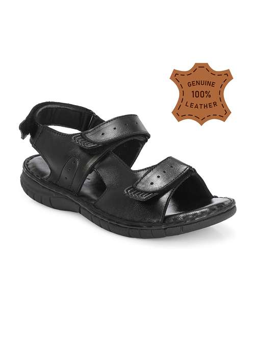Buy online Black Synthetic Back Strap Floaters from Sandals and
