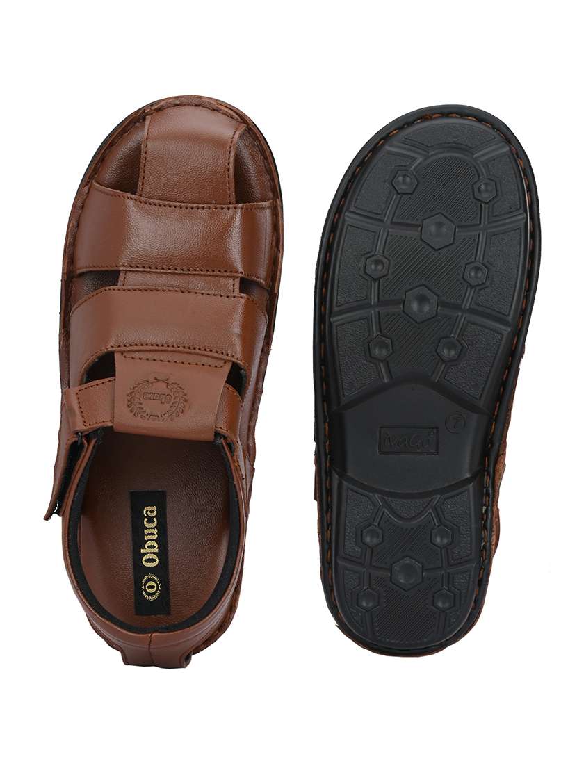 men solid back strap sandal - 22306672 -  Standard Image - 4