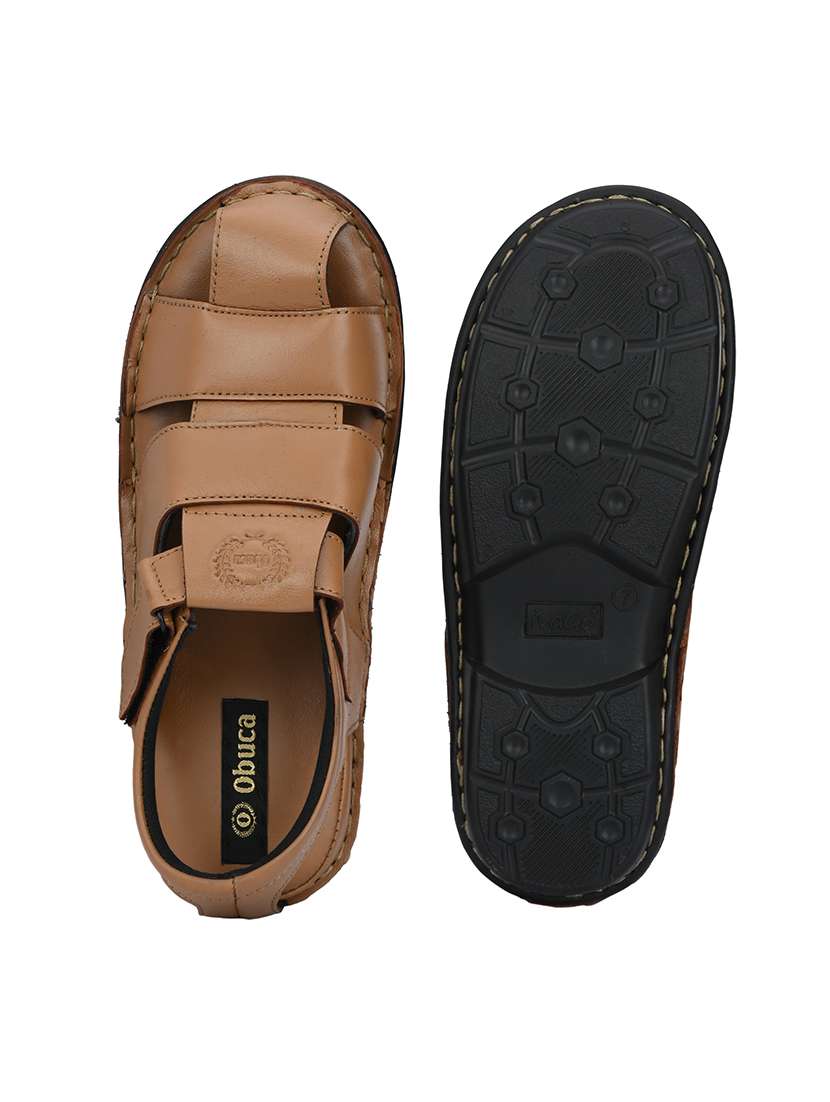 men solid back strap sandal - 22306673 -  Standard Image - 4