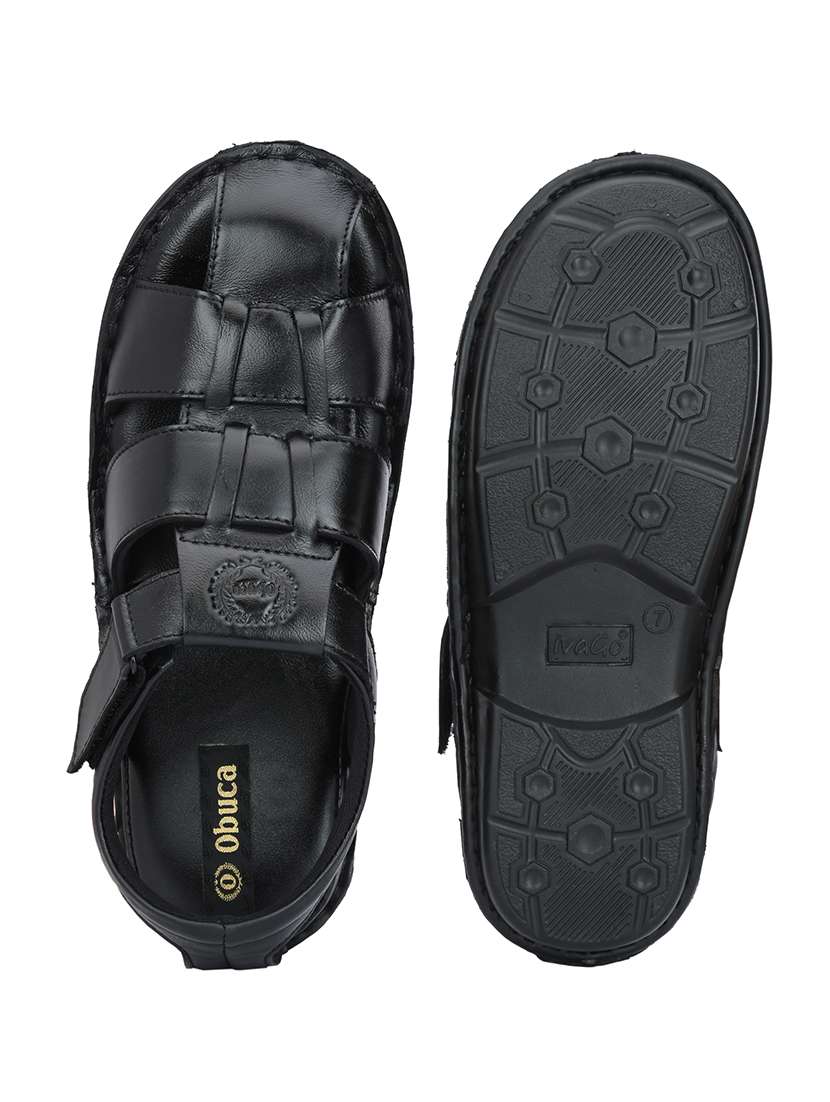 men solid back strap sandal - 22306674 -  Standard Image - 4