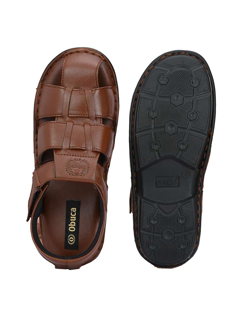men solid back strap sandal - 22306675 -  Standard Image - 4
