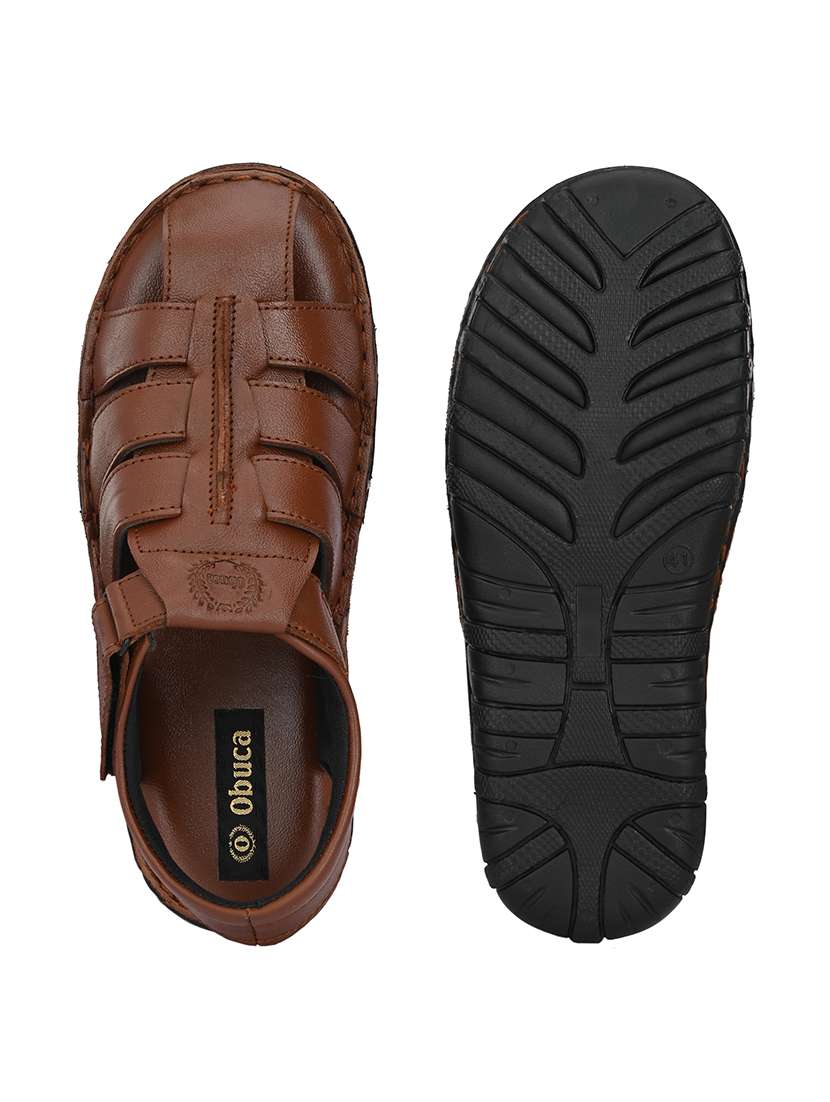 men solid back strap sandal - 22306681 -  Standard Image - 4