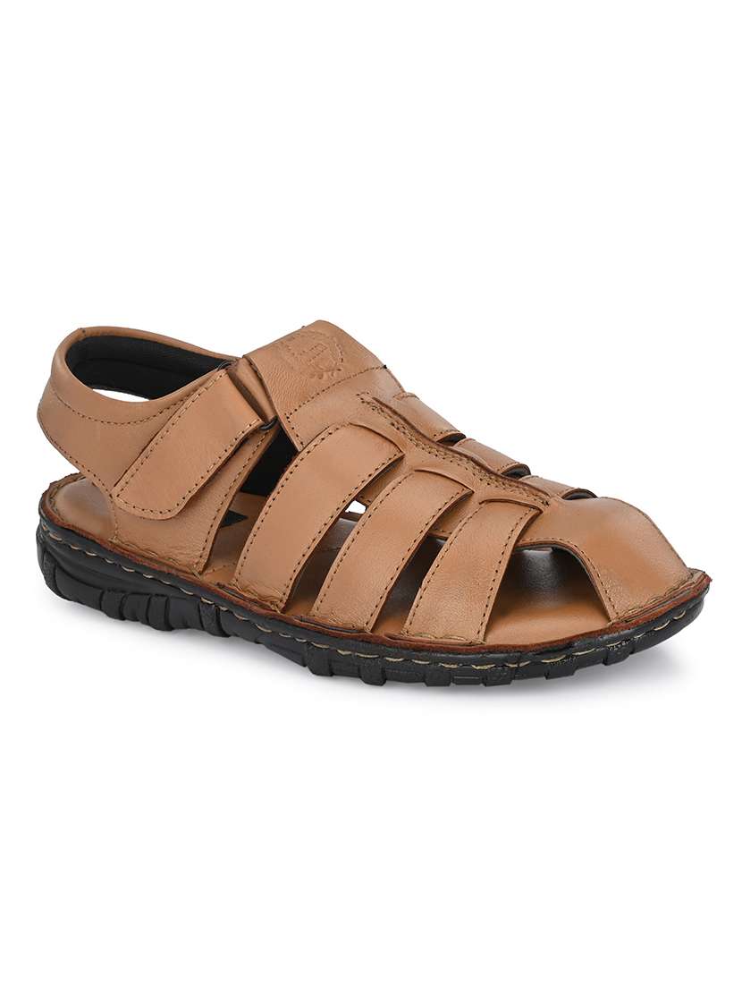 men solid back strap sandal - 22306682 -  Standard Image - 1