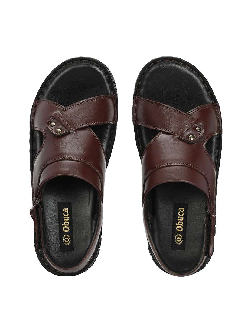 men solid back strap sandal - 22306684 -  Standard Image - 4