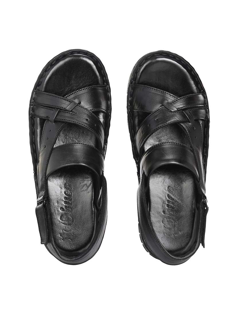 men solid back strap sandal - 22306685 -  Standard Image - 4