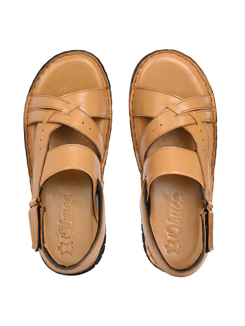 men solid back strap sandal - 22306686 -  Standard Image - 4