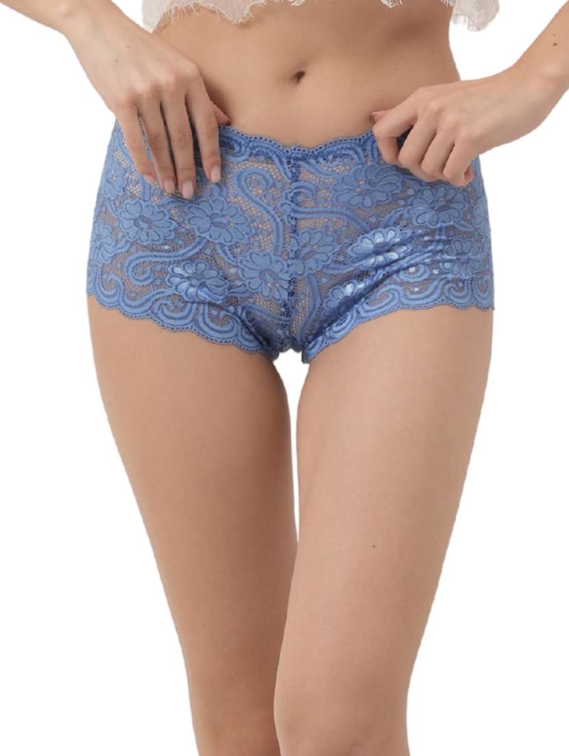women pack of 3 solid mid rise lace boy shorts - 22306832 -  Standard Image - 4
