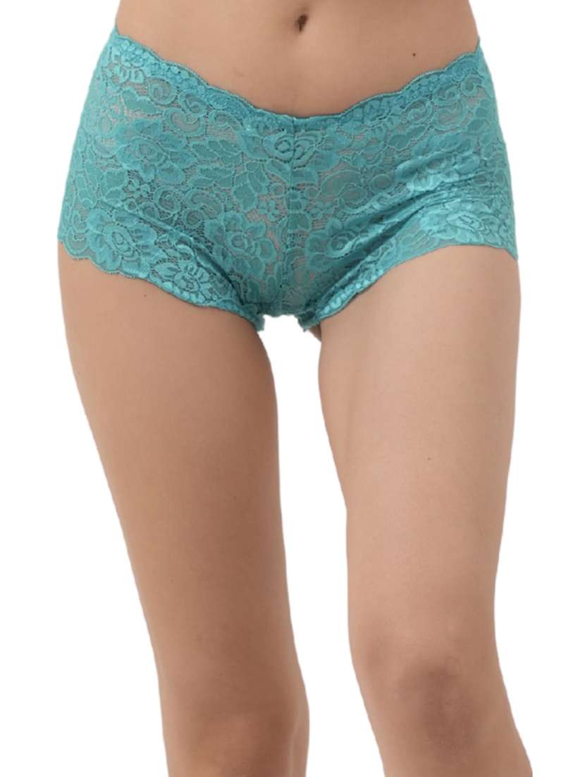 women pack of 4 solid mid rise lace boy shorts - 22306833 -  Standard Image - 1
