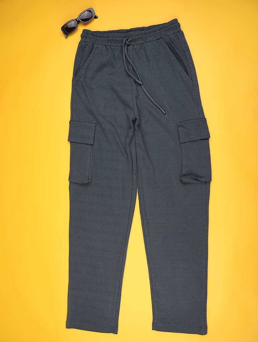 girls solid mid rise cargo - 22306985 -  Standard Image - 1