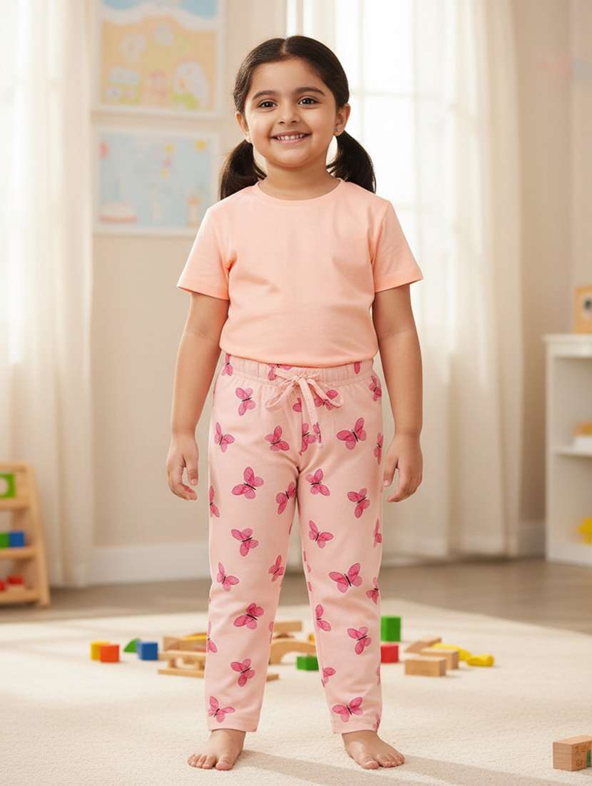 girls printed mid rise pyjama - 22306989 -  Standard Image - 1