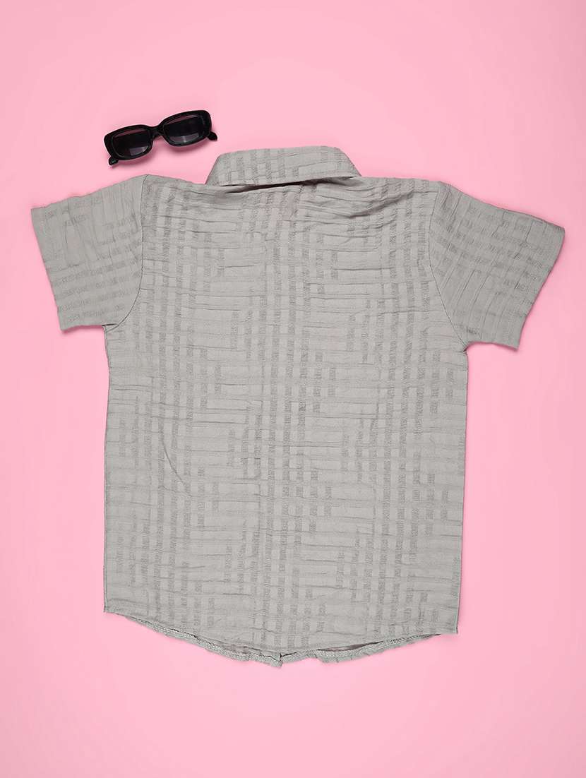 boys solid collared short sleeve shirt - 22307099 -  Standard Image - 1