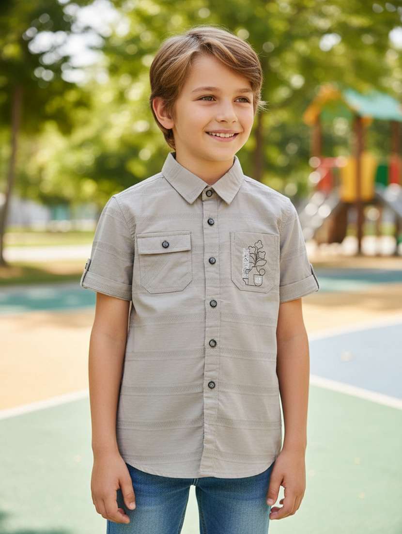 boys collared short sleeve shirt - 22307112 -  Standard Image - 1