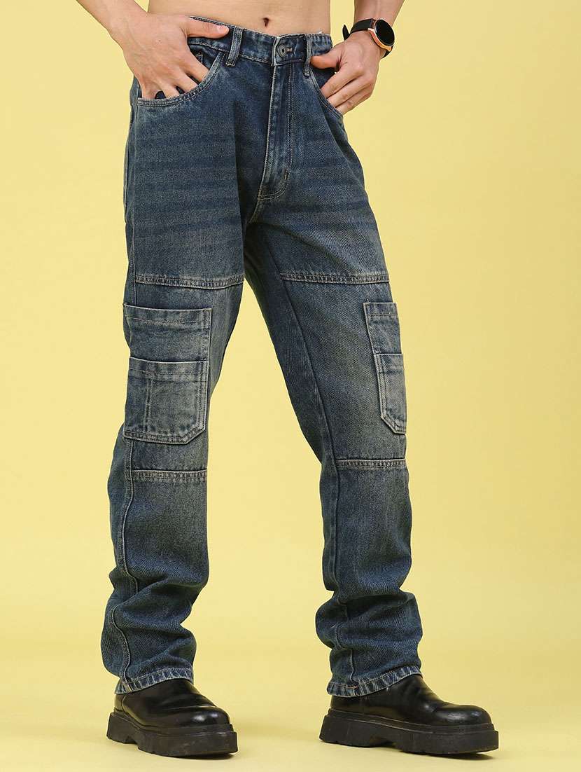 men washed mid rise regular fit cargo - 22307288 -  Standard Image - 1