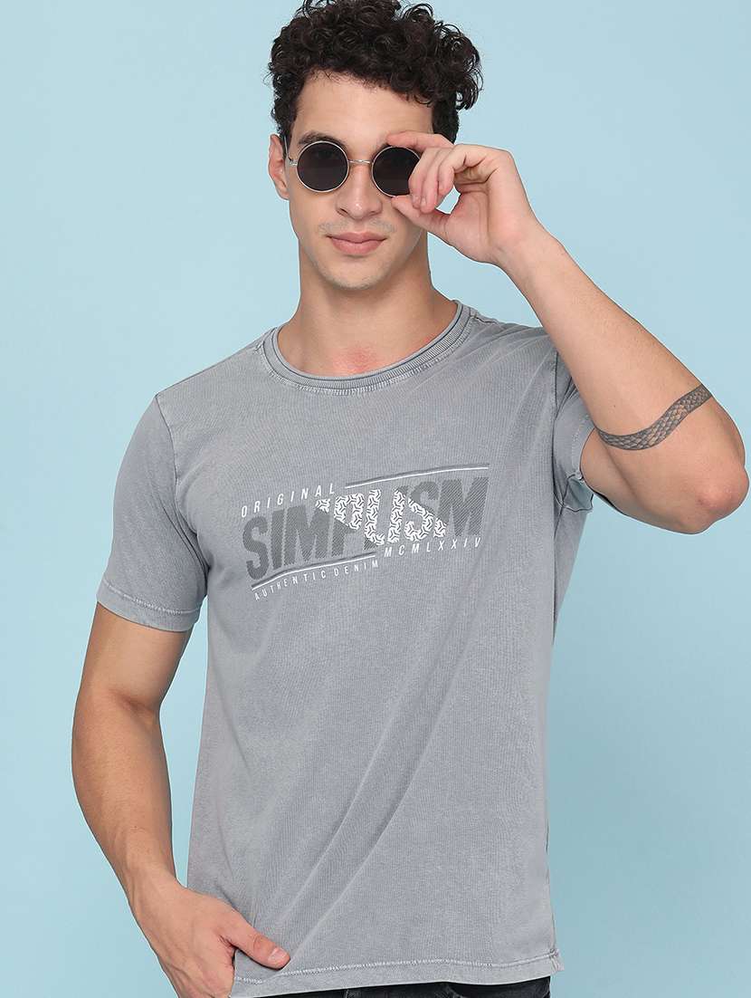 men printed round neck t-shirt