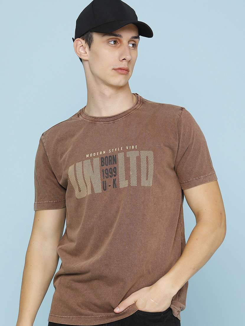 men printed short sleeves regular fit t-shirt
