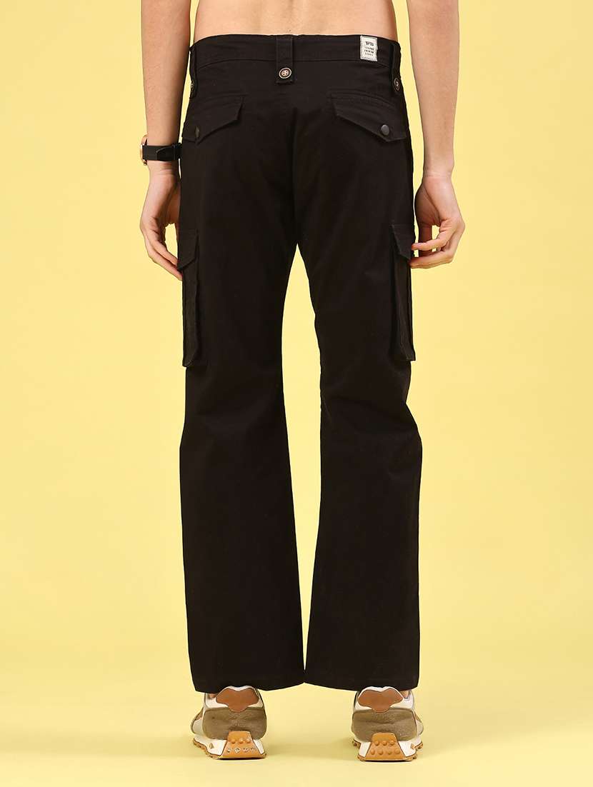 men solid mid rise regular fit cargo  - 22307404 -  Standard Image - 4