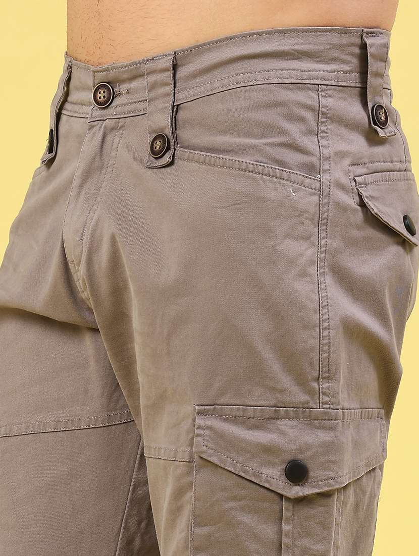 men solid mid rise regular fit cargo  - 22307405 -  Standard Image - 1