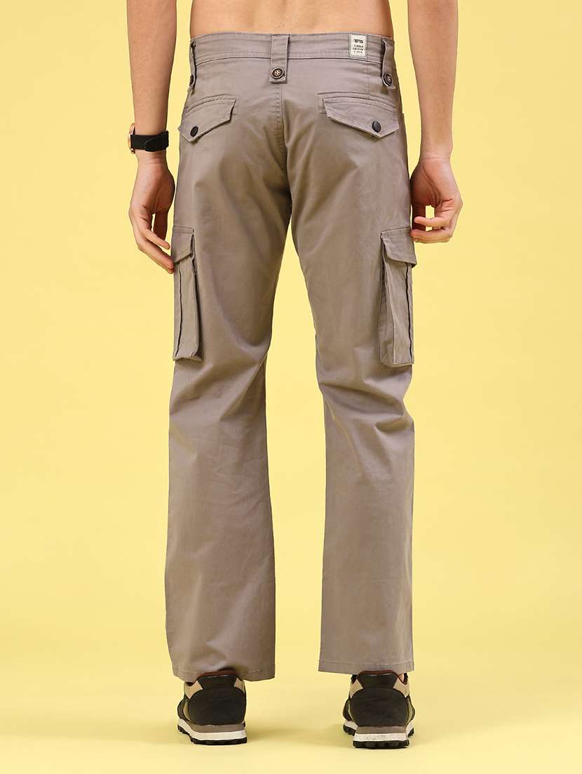men solid mid rise regular fit cargo  - 22307405 -  Standard Image - 4