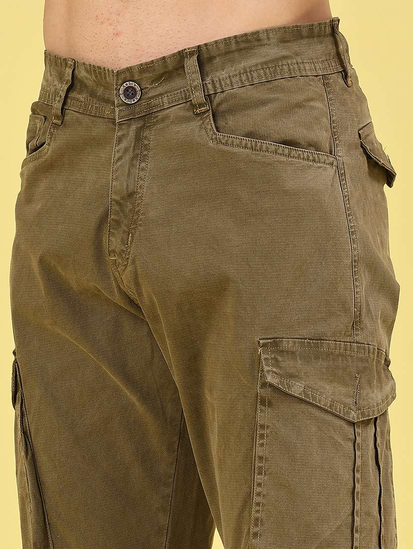 men solid mid rise regular fit cargo  - 22307406 -  Standard Image - 1