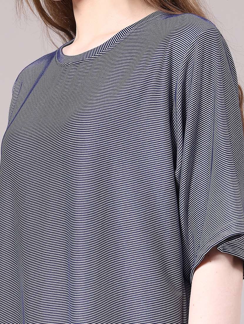 women striped short sleeve oversized t-shirt - 22307433 -  Standard Image - 1