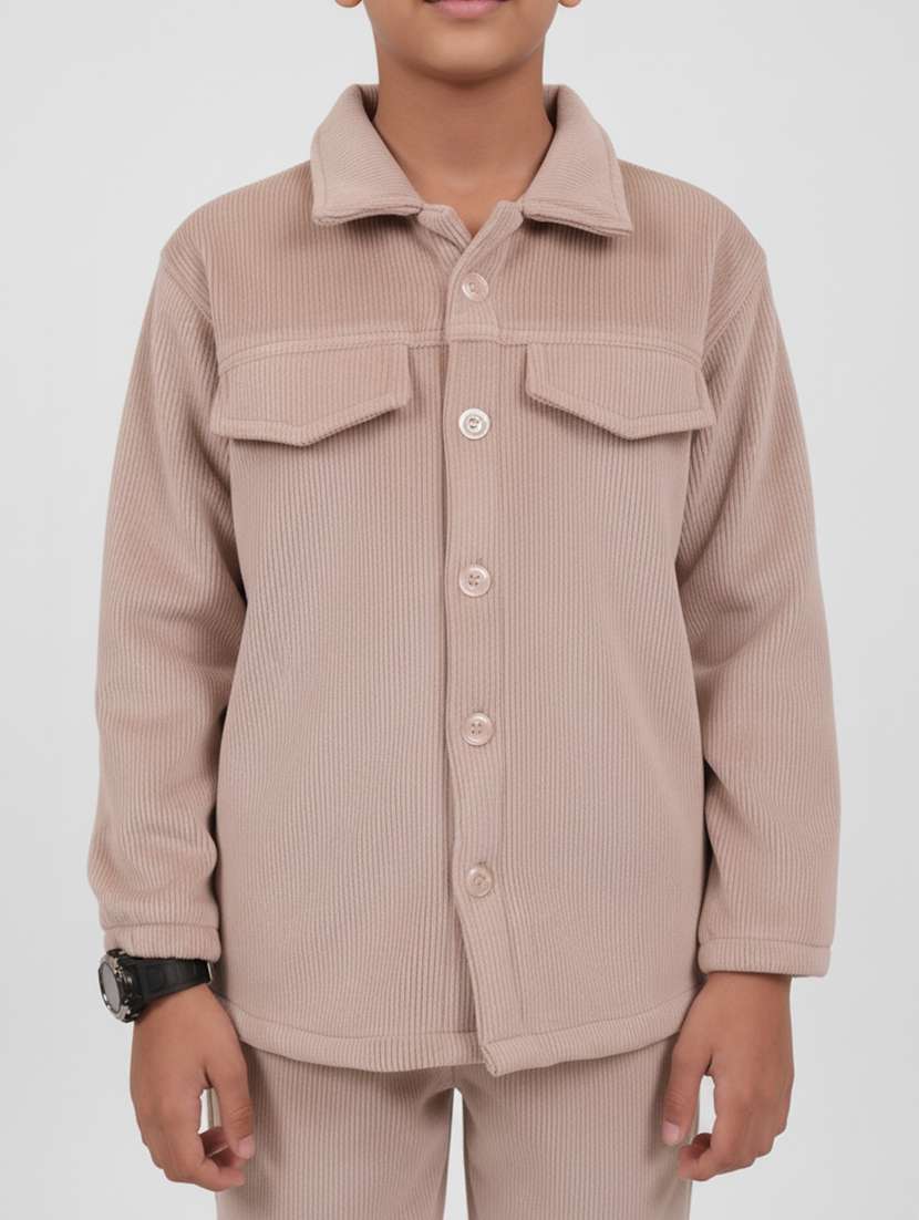 boys solid shirt and jogger co-ord set - 22307534 -  Standard Image - 4