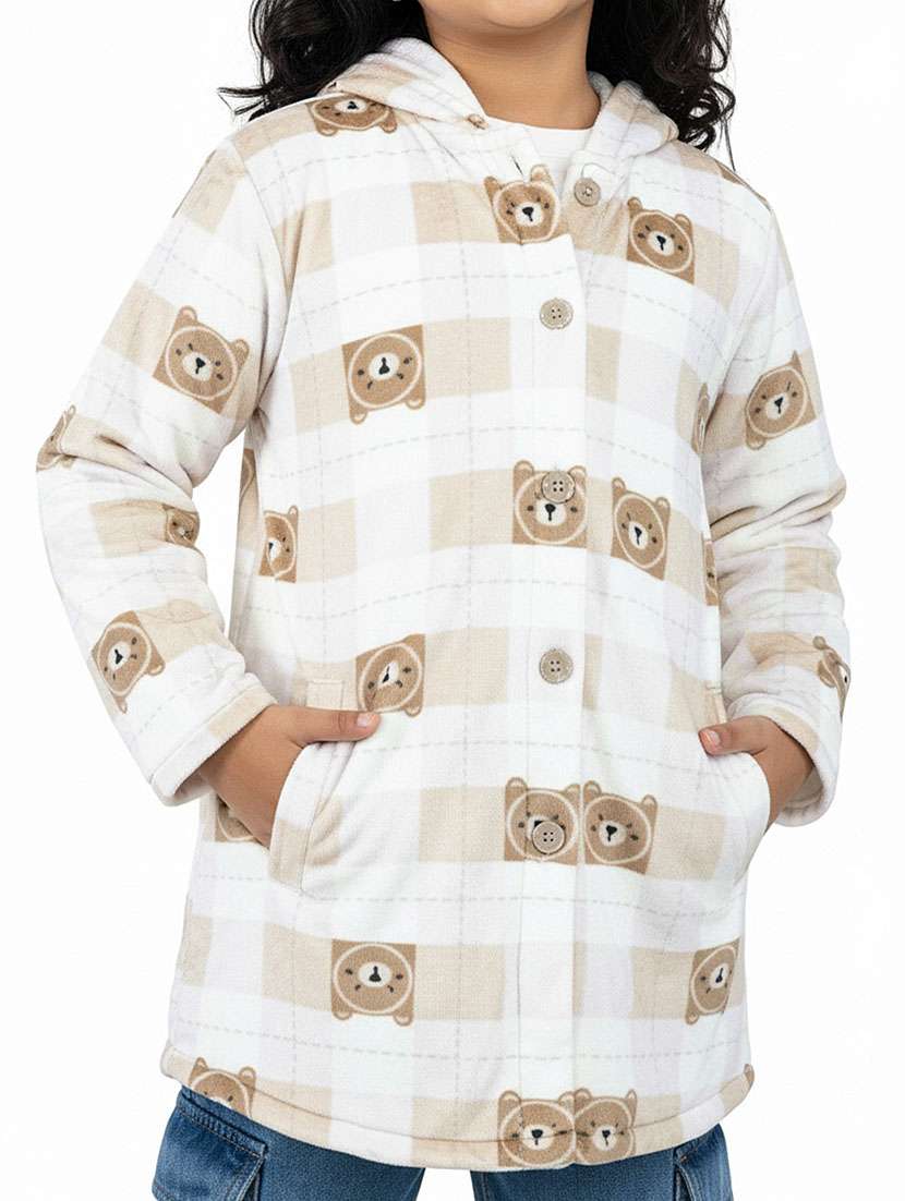 girls printed long sleeve hooded sweatshirt - 22307546 -  Standard Image - 1